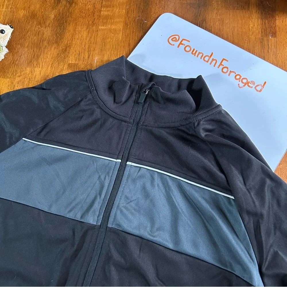 Men’s Black Full-Zip Track Jacket | Athletic Works | XL | Lightweight Athletic